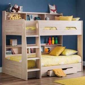 Bunk beds with shelves and deals drawers