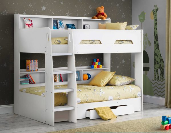 orion bunk bed white bunk bed with shelves