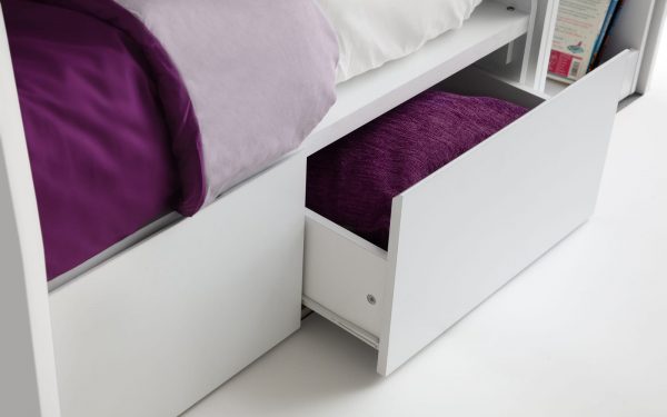 eclipse white bunk bed drawers