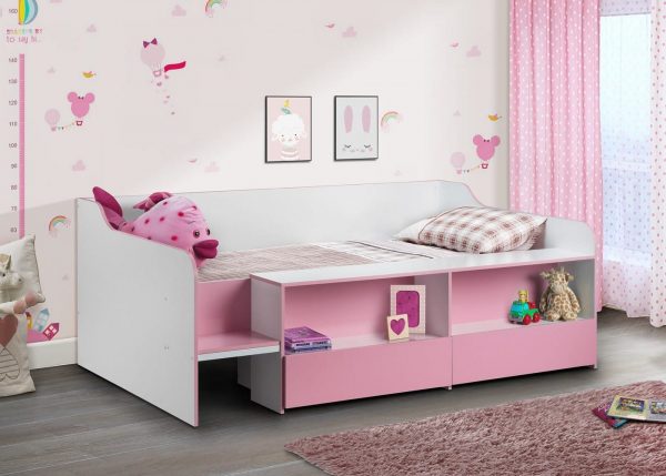 stella low sleeper cabin bed pink