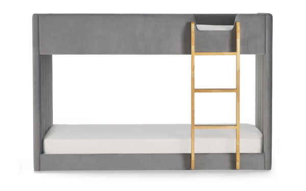 bunk bed in grey velvet