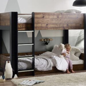 solomon rustic wooden bunk bed