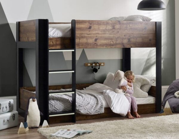 solomon rustic wooden bunk bed