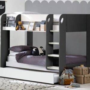 mars black bunk bed with drawer